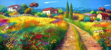 Garden Painting - triptyque paysage provencal garden